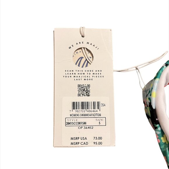NWT MAAJI Pinstripe Hailey Double Layer Bikini Bottom  size S - Picture 9 of 9